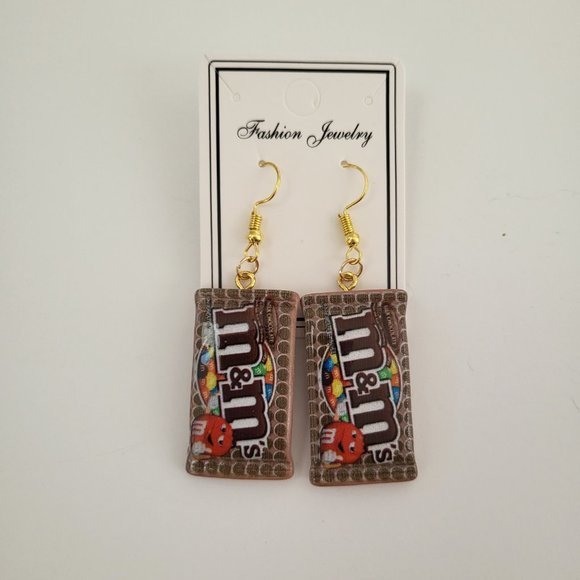 Fashion Jewelry M&M's Chocolate Candy Dangle Drop Earrings - Picture 6 of 9